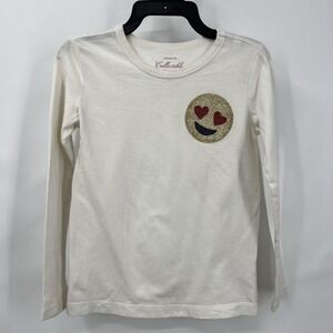 J Crew Crewcuts Emoji Collectible Tee Long Sleeve Shirt Top T- Shirt Size 6/7